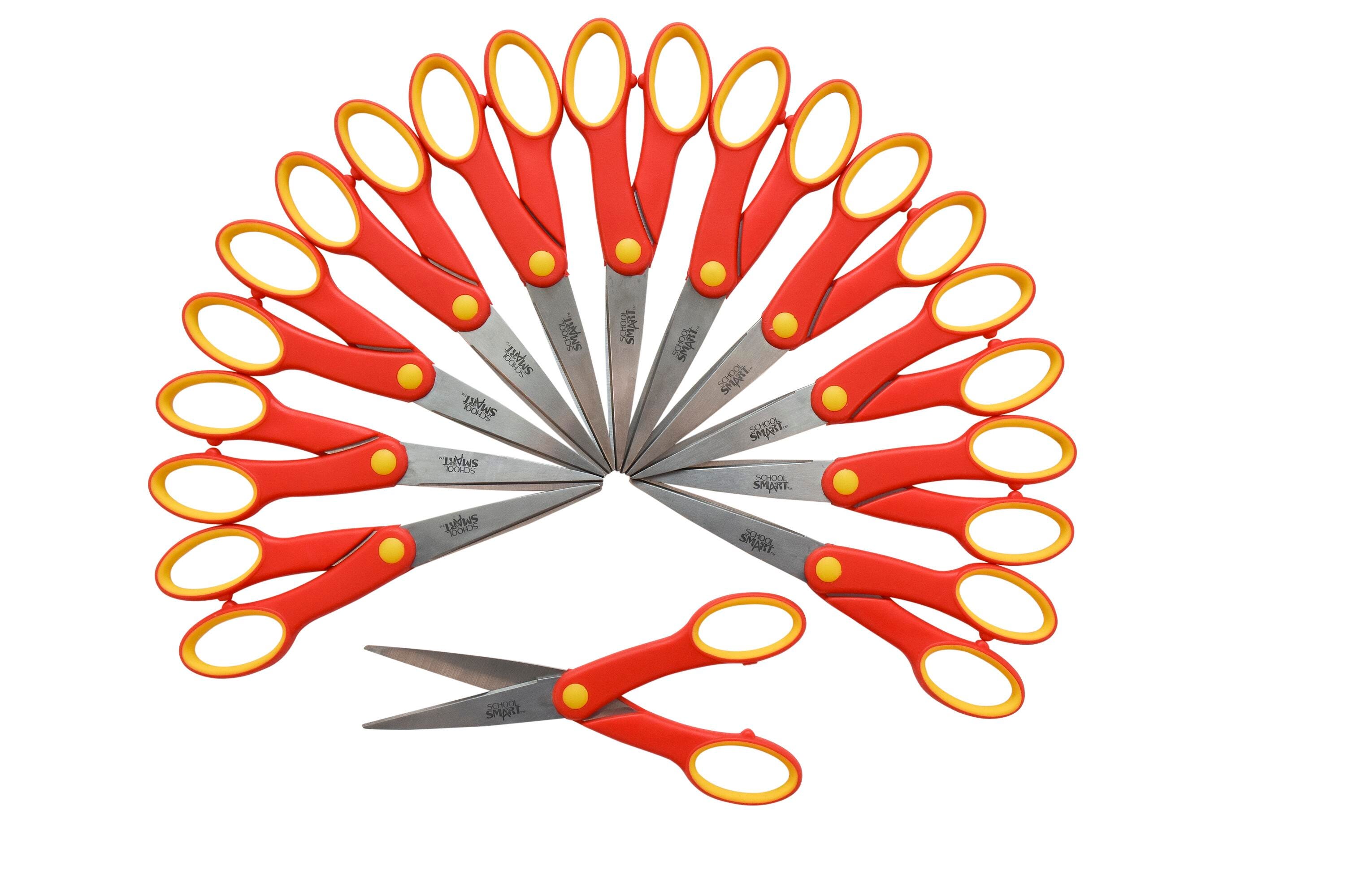 School Smart Pointed Tip Scissors, 6-1/4 Inches, Red, Pack of 12 086343